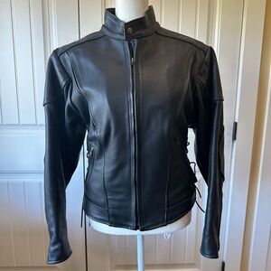 Women’s Full Heavy Duty Leather Motorcycle Jacket and Chaps
